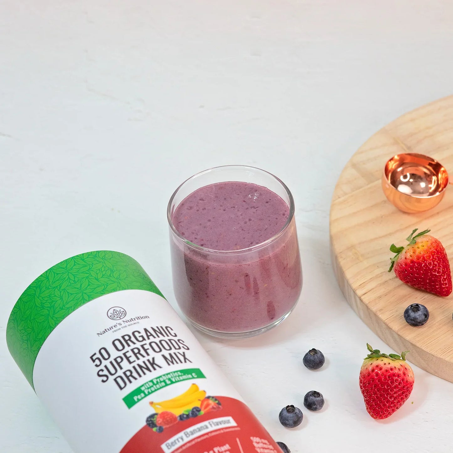 50 Organic Super Foods Drink Mix Berry Banana