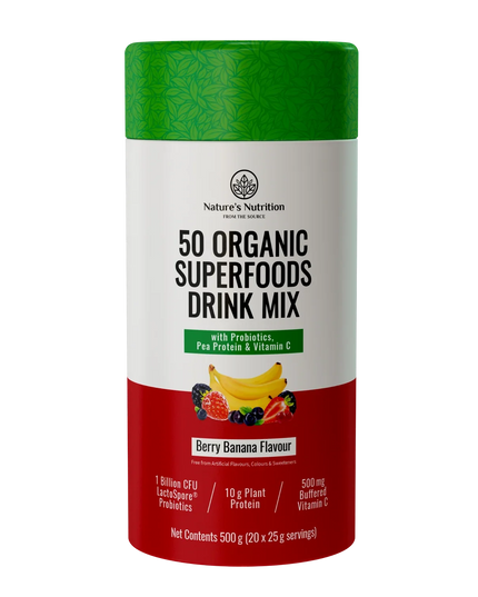 50 Organic Super Foods Drink Mix Berry Banana