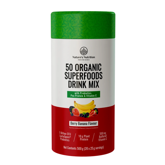 50 Organic Super Foods Drink Mix Berry Banana